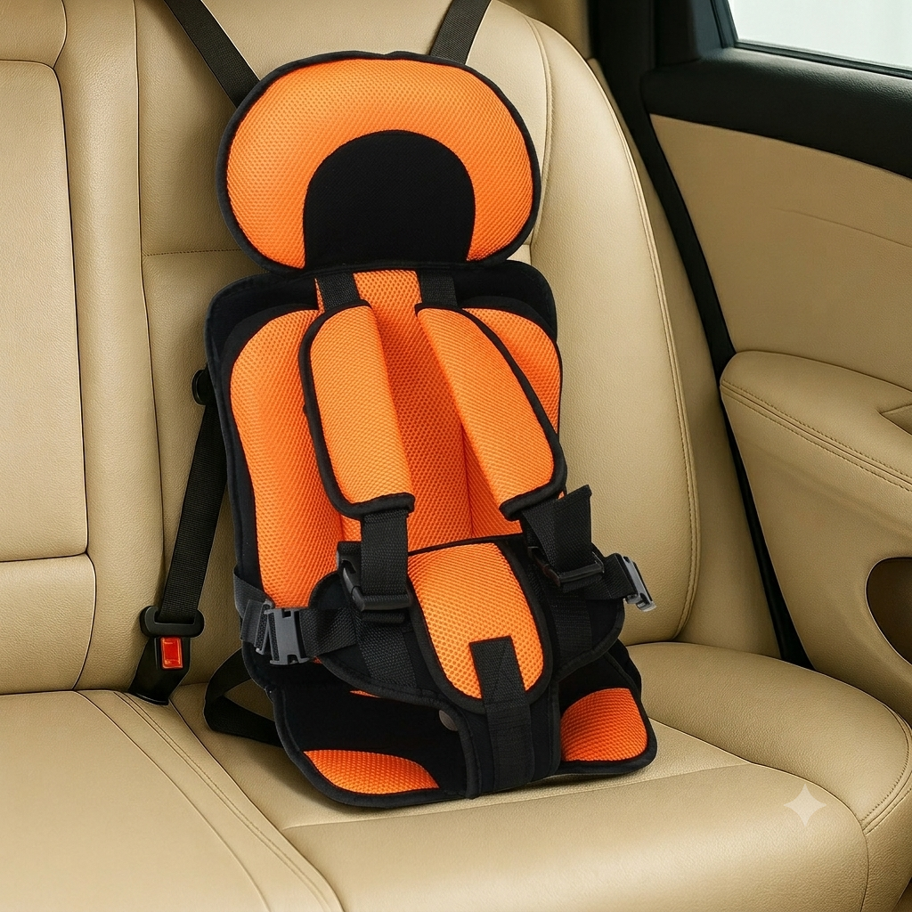 Portable Car Seat Booster with Five-Point Safety Harness and Padded Headrest for Kids - Image 8