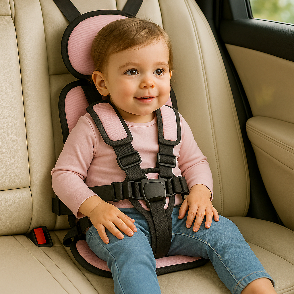 Portable Car Seat with Five-Point Harness Lightweight Travel Design and Padded Headrest - Image 4