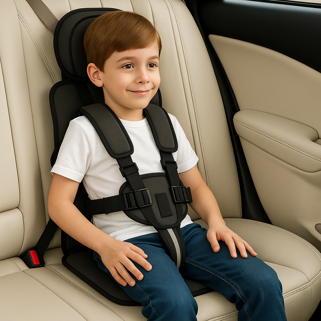 Portable Car Seat with Five-Point Harness Lightweight Travel Design and Padded Headrest - Image 5