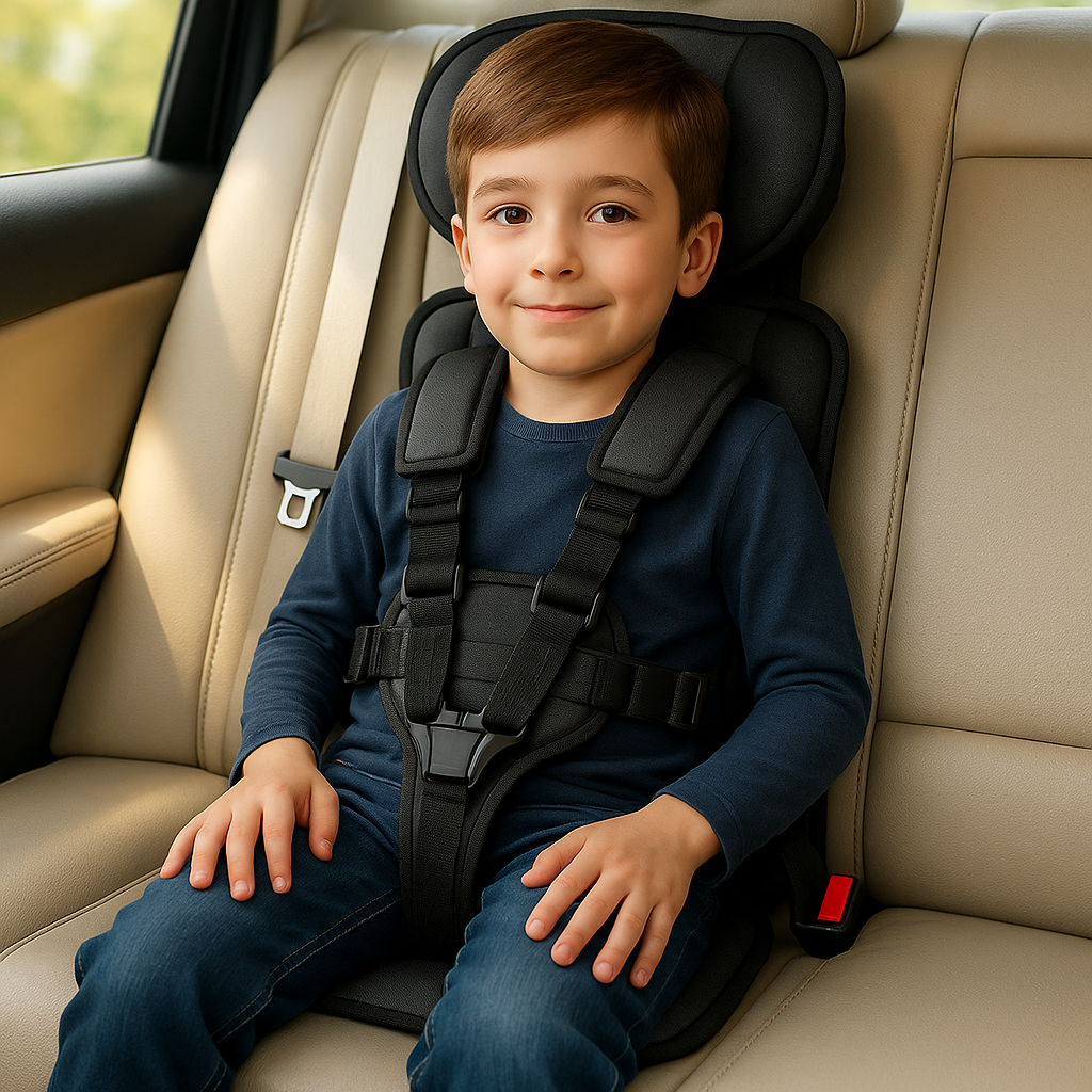 Portable Car Seat with Five-Point Harness Lightweight Travel Design and Padded Headrest - Image 6