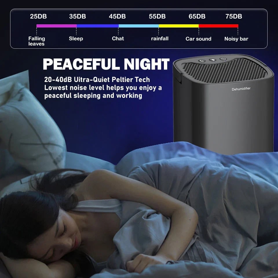 Portable Dehumidifier for Basement with 1000ml Detachable Water Tank and Drain Hose - Image 6