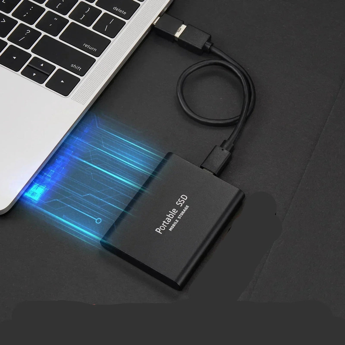 Portable External Ssd Drive with Usb-C and Aluminum Alloy Casing for Fast Data Transfer - Image 2