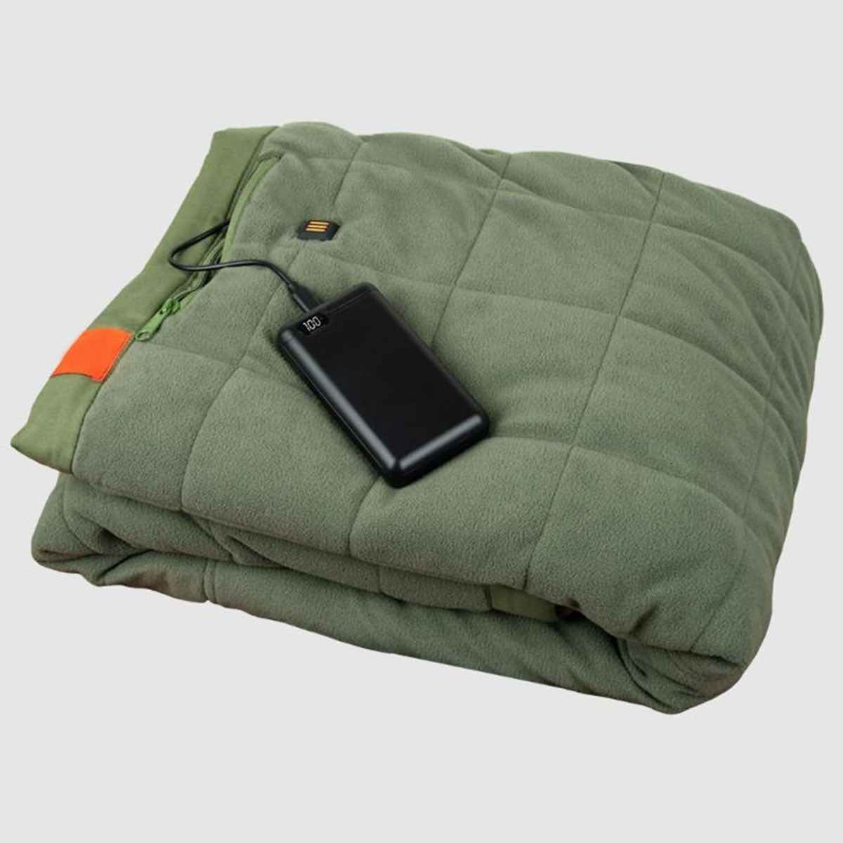 Portable Heated Blanket with Battery Power Bank Three Heat Zones and Quilted Fleece - Image 2