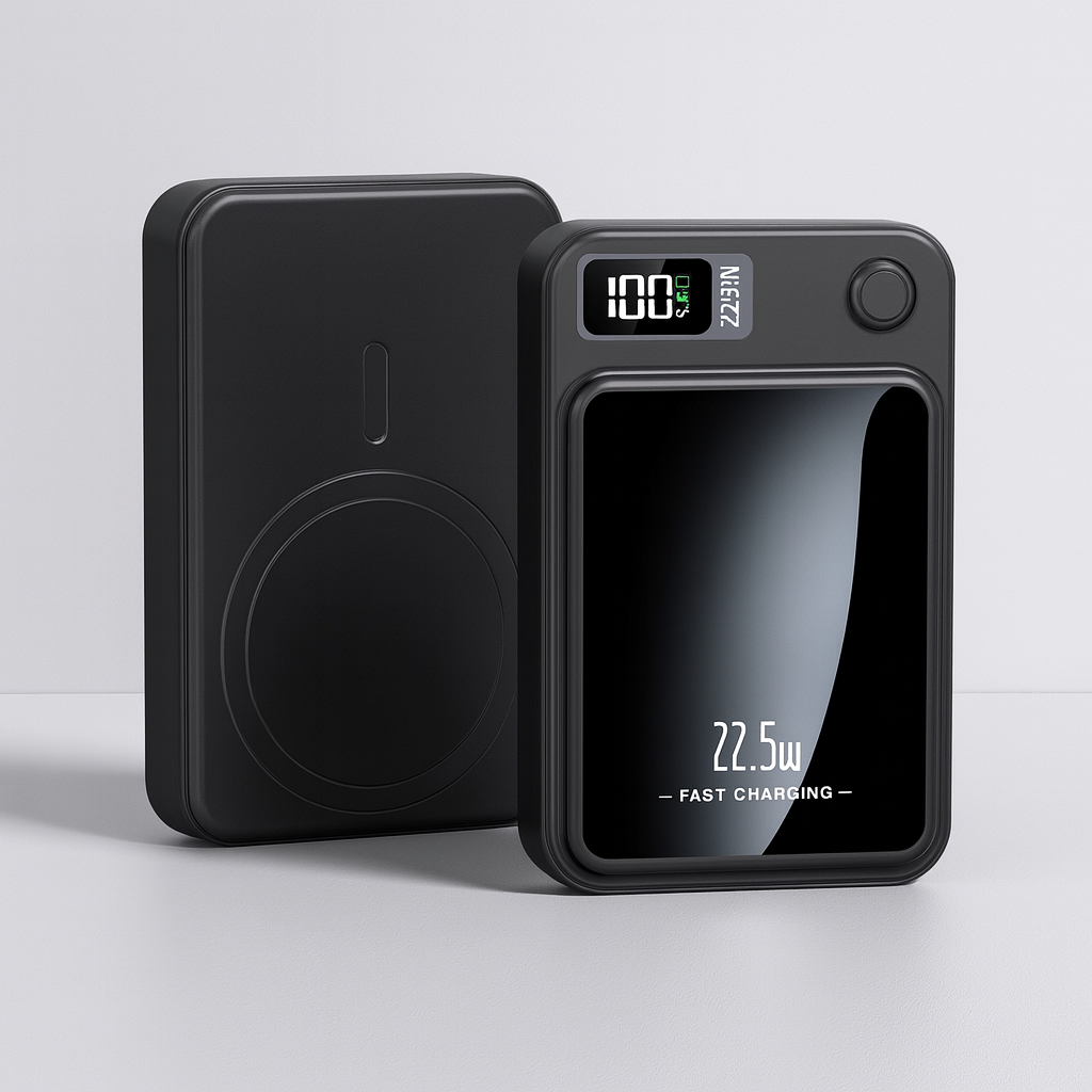 Portable Power Bank with Magnetic Wireless Charging Fast 22.5w and Digital LED Display - Image 1