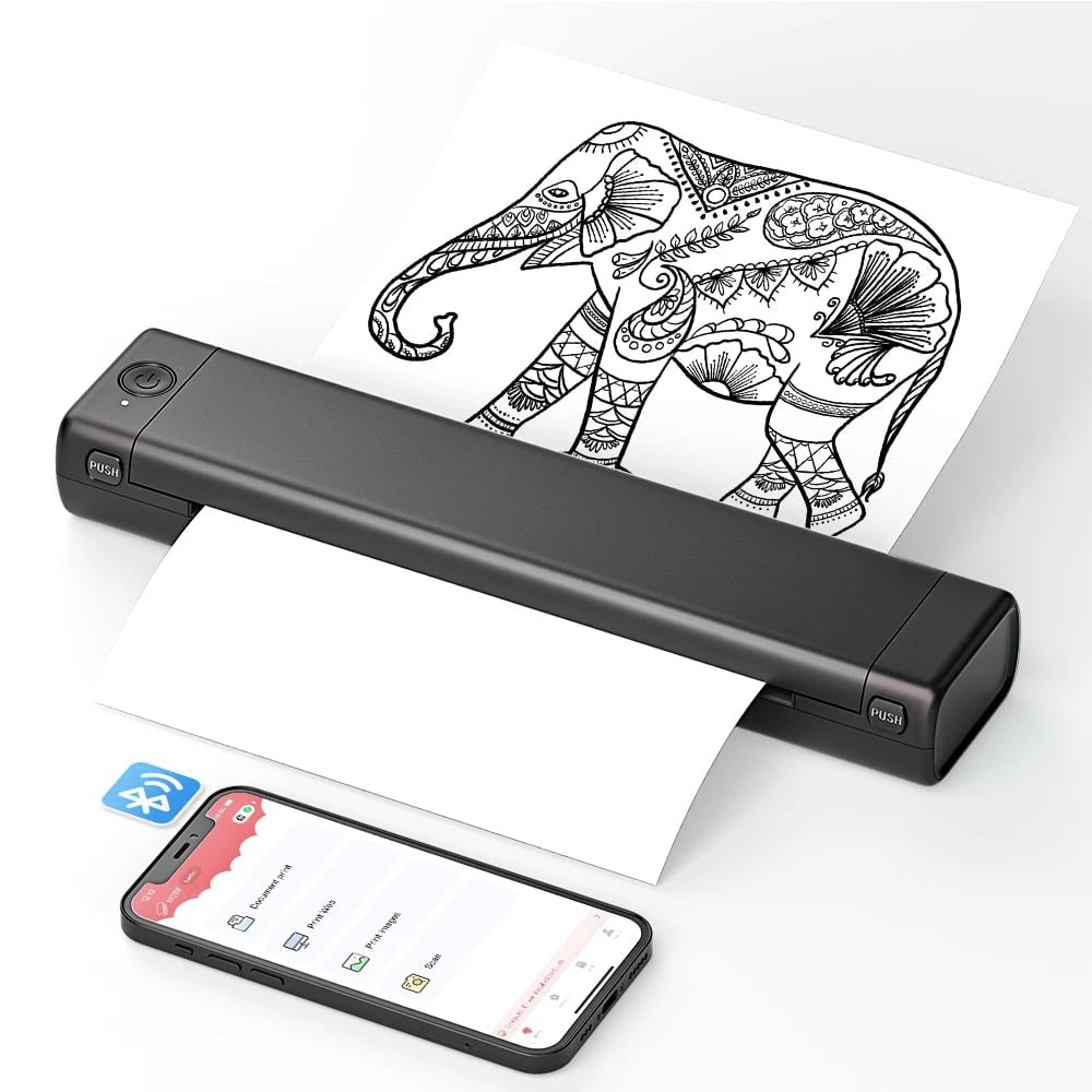 Portable Thermal Printer with Wireless Bluetooth and USB for A4 Mobile Printing - Image 1