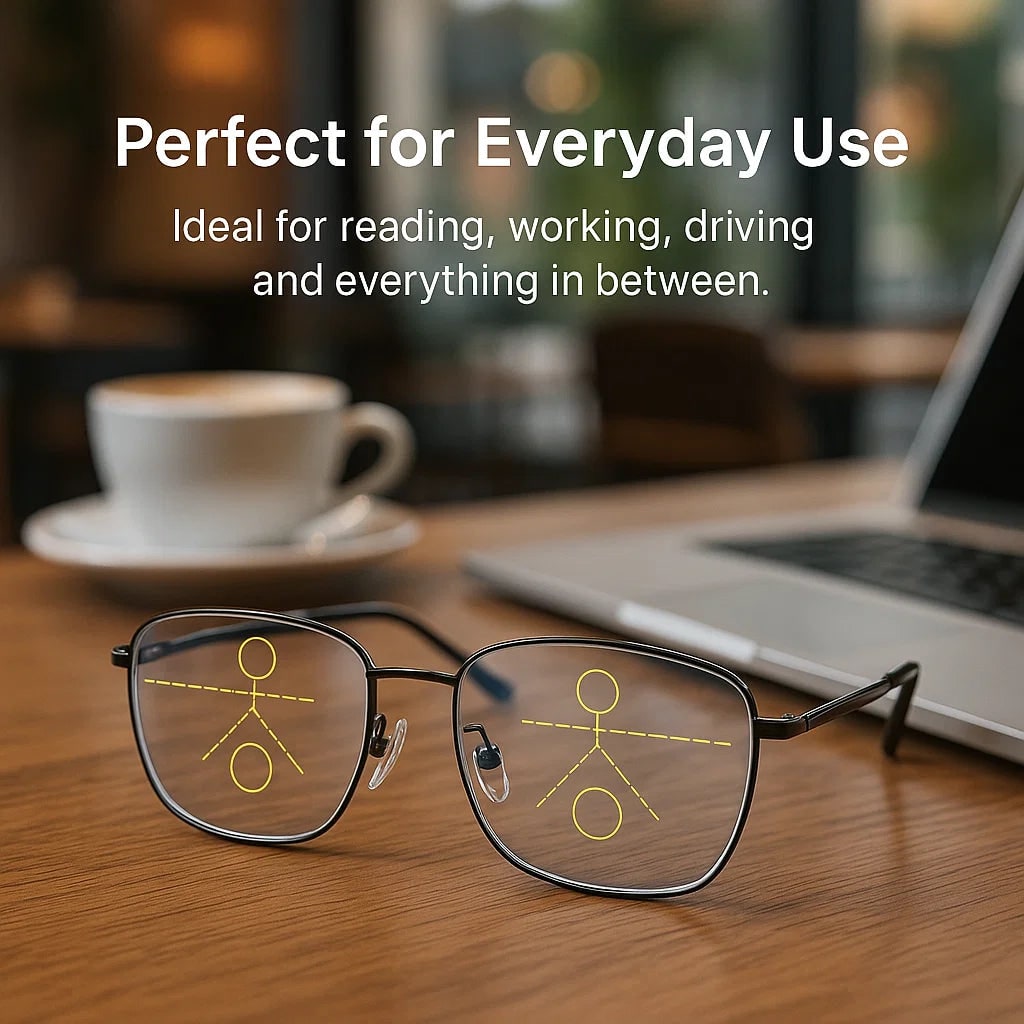 Progressive Reading Glasses with Lightweight Metal Frame and Multifocal Lenses - Image 6