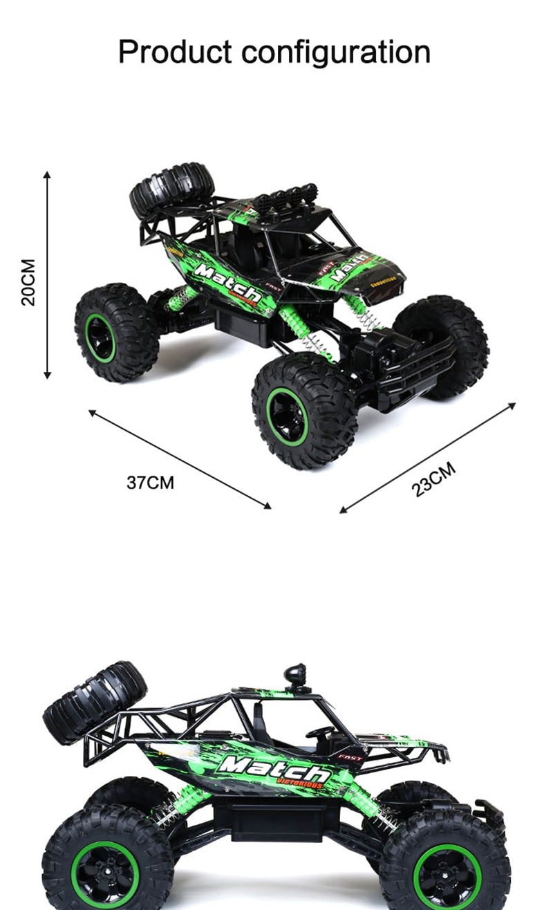 Rc Rock Crawler 4x4 Remote Control Monster Truck with Suspension and Roll Cage - Image 14