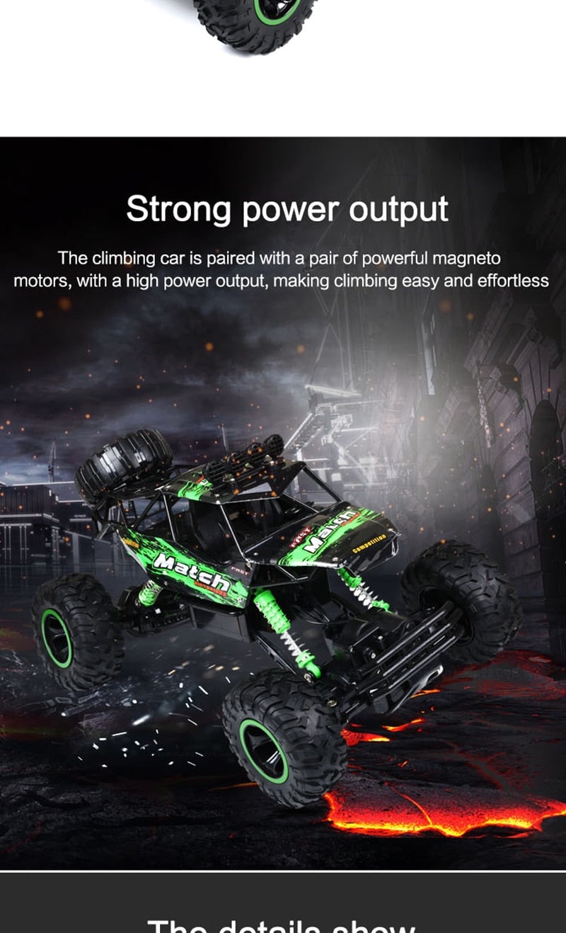 Rc Rock Crawler 4x4 Remote Control Monster Truck with Suspension and Roll Cage - Image 7