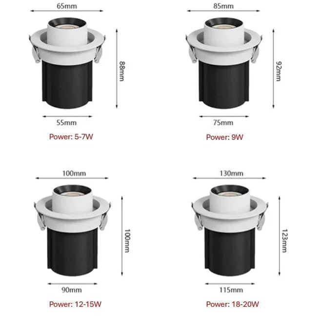 Recessed LED Pot Lights with Adjustable Gimbal Dimmable Ceiling Spotlight - Image 9