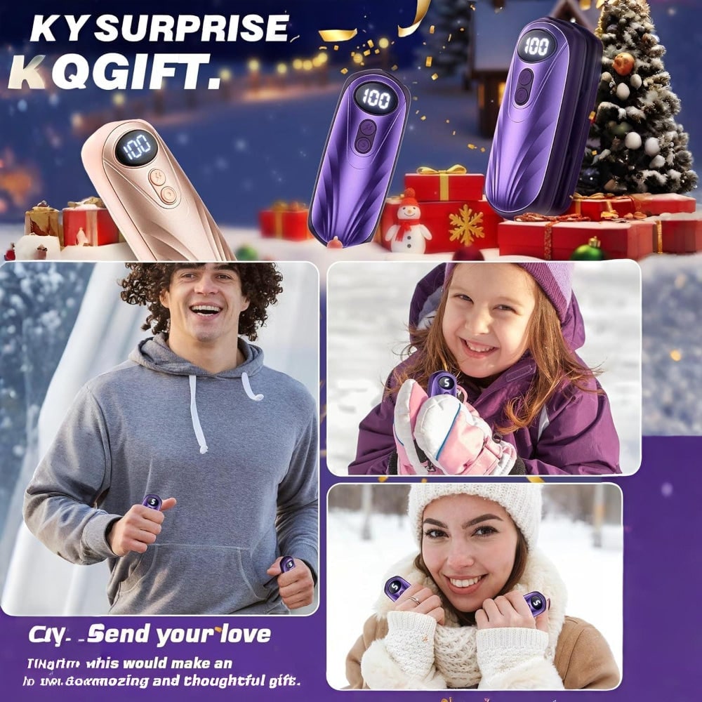 Rechargeable Hand Warmers with LED Display Five Heat Settings Set of 2 Portable Pocket Heaters - Image 19