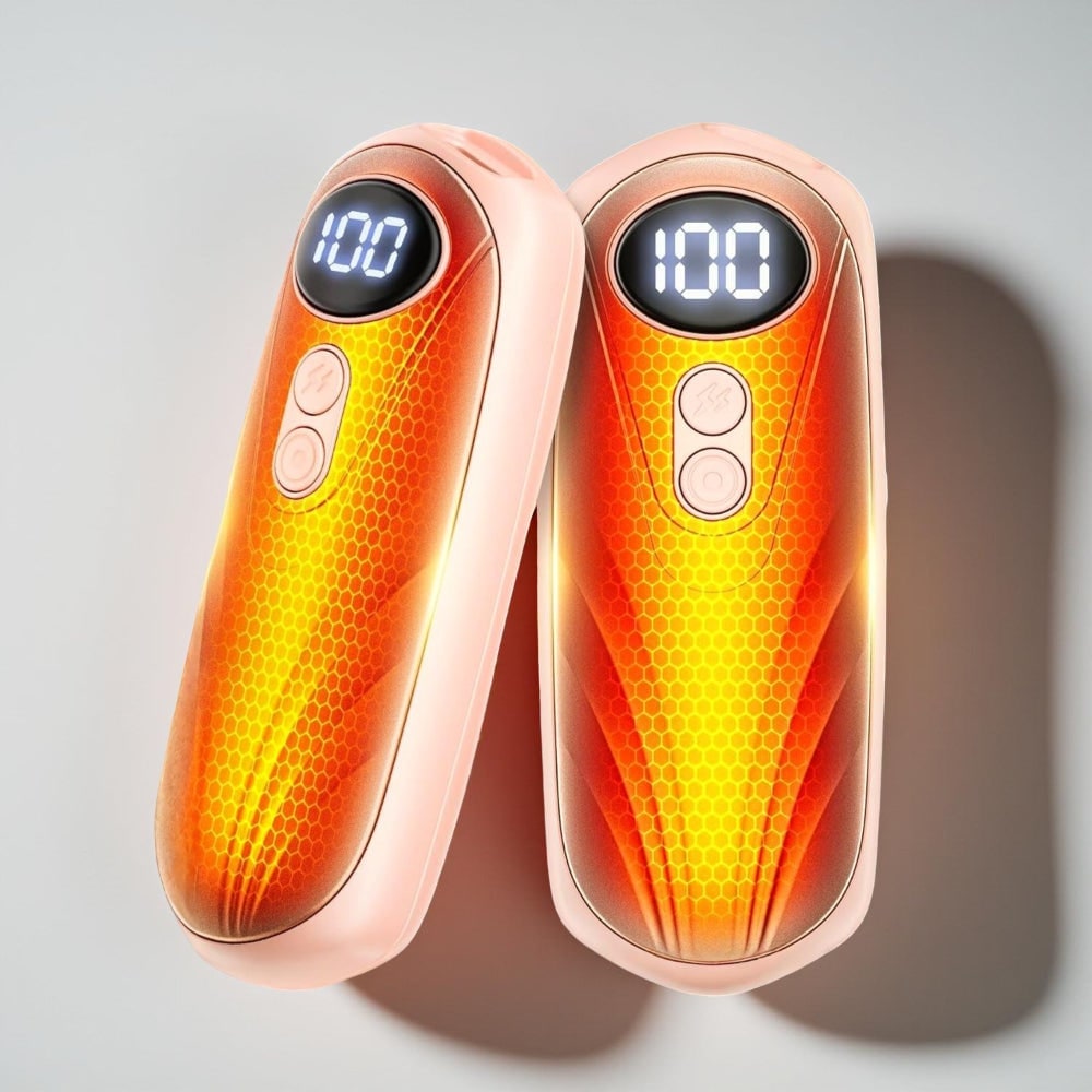 Rechargeable Hand Warmers with LED Display Five Heat Settings Set of 2 Portable Pocket Heaters - Image 21