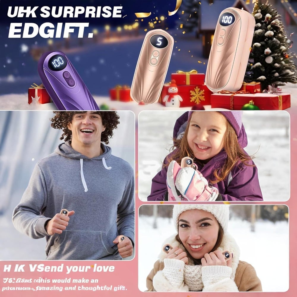 Rechargeable Hand Warmers with LED Display Five Heat Settings Set of 2 Portable Pocket Heaters - Image 24