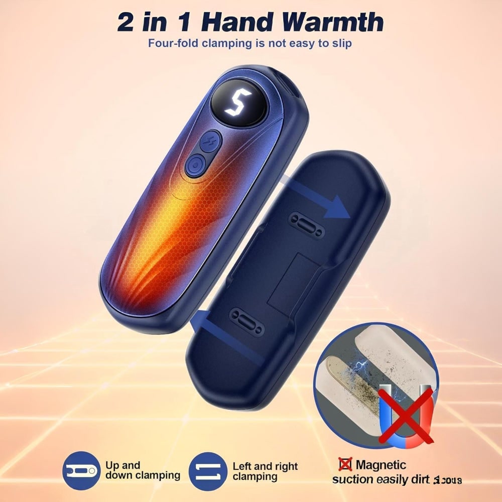 Rechargeable Hand Warmers with LED Display Five Heat Settings Set of 2 Portable Pocket Heaters - Image 31