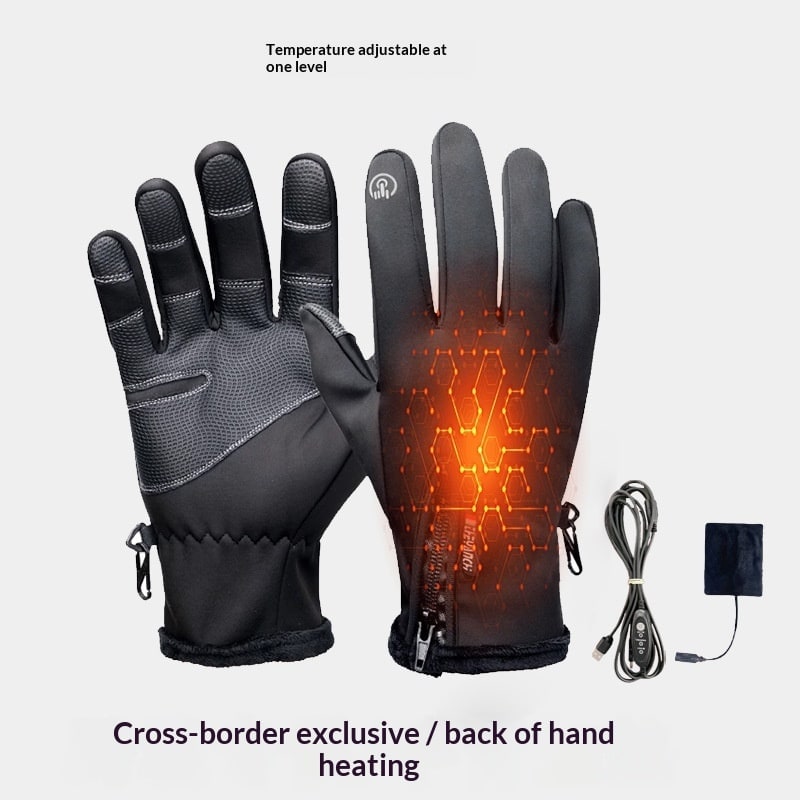 Rechargeable Heated Gloves with USB Power Touchscreen Compatible Fingertips and Non-Slip Palm - Image 3
