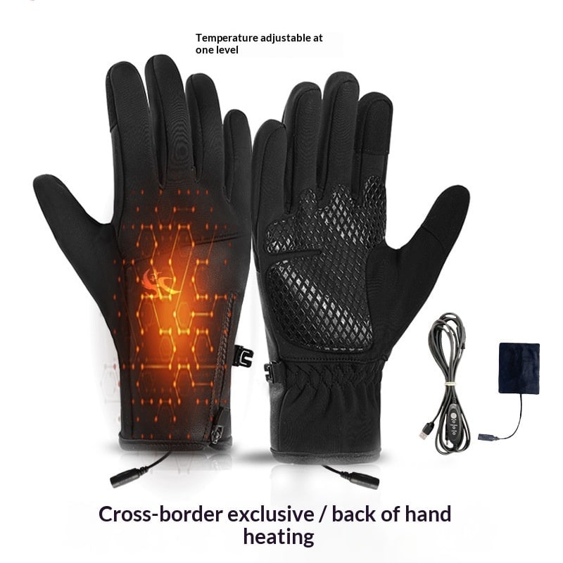Rechargeable Heated Gloves with USB Power Touchscreen Compatible Fingertips and Non-Slip Palm - Image 4