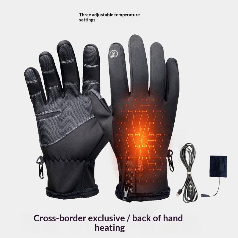 Rechargeable Heated Gloves with USB Power Touchscreen Compatible Fingertips and Non-Slip Palm - Image 5