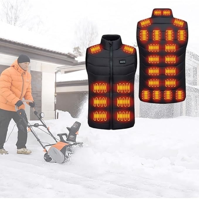 Rechargeable Heated Vest with Multiple Heating Zones and USB Battery Pack - Image 2