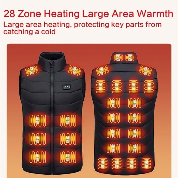 Rechargeable Heated Vest with Multiple Heating Zones and USB Battery Pack - Image 6