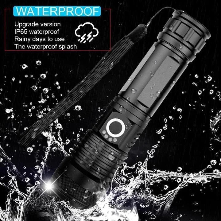 Rechargeable LED Flashlight with Super Bright Zoomable Beam and Waterproof Aluminum Body - Image 4
