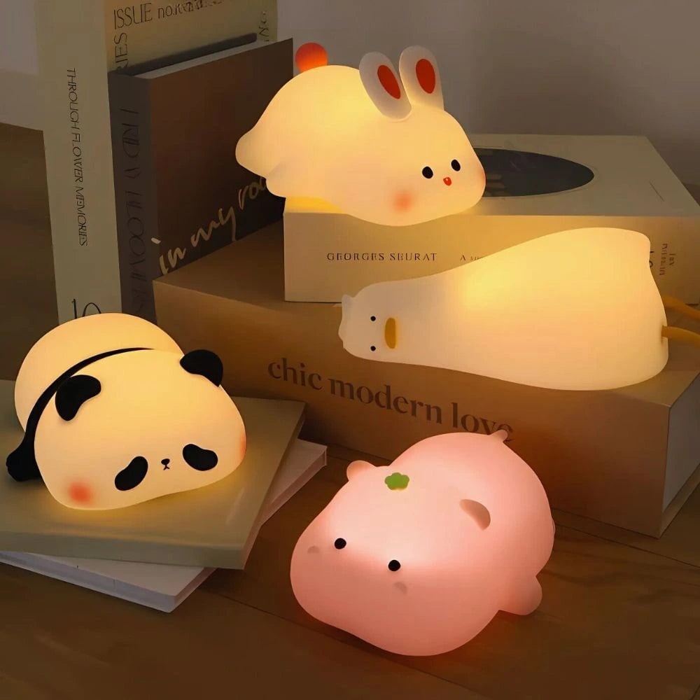 Rechargeable Soft Silicone Night Light with Touch-Activated LED and Animal Design for Kids - Image 22
