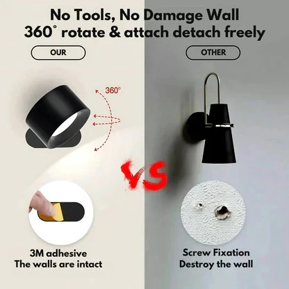 Rechargeable Wall Light with 360° Rotating Magnetic Head and Remote Control - Image 6