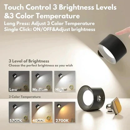 Rechargeable Wall Light with 360° Rotating Magnetic Head and Remote Control - Image 8