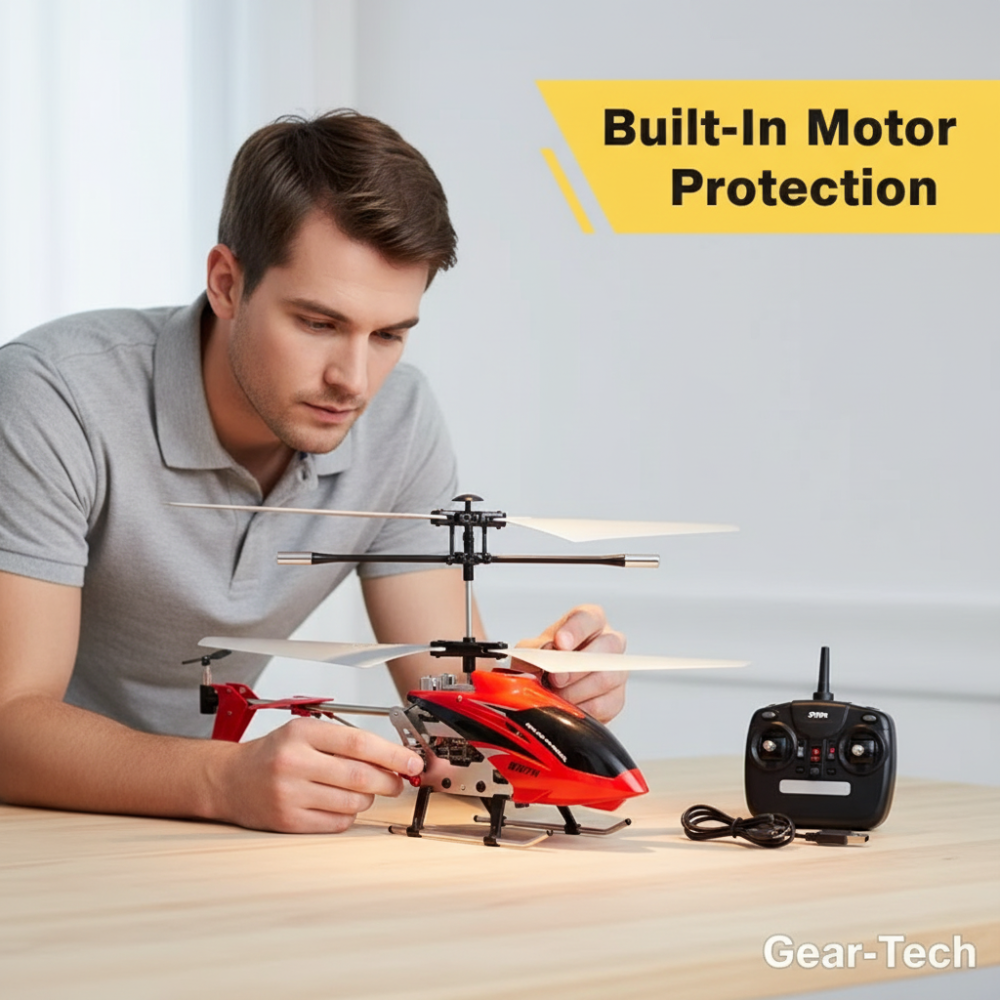 Remote Control Helicopter with Gyroscope Stabilizer and Metal Frame for Indoor Flight - Image 14