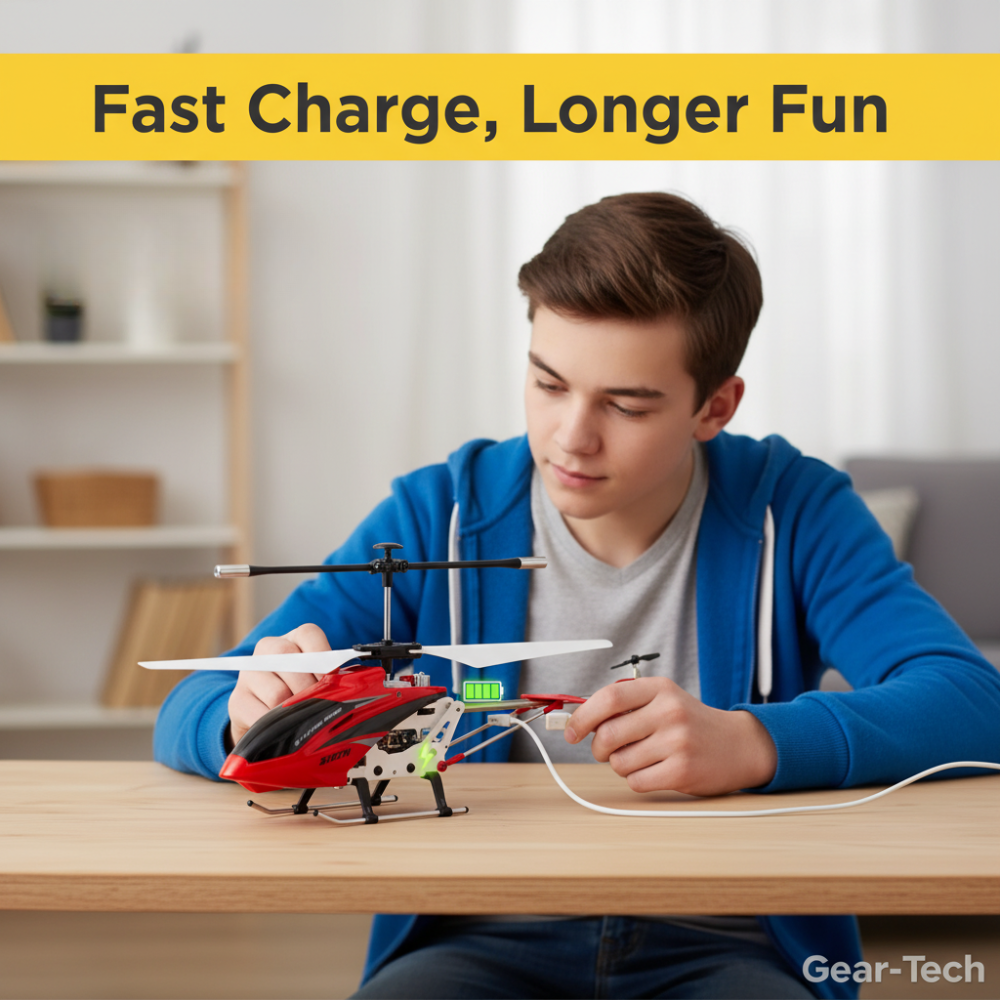Remote Control Helicopter with Gyroscope Stabilizer and Metal Frame for Indoor Flight - Image 17