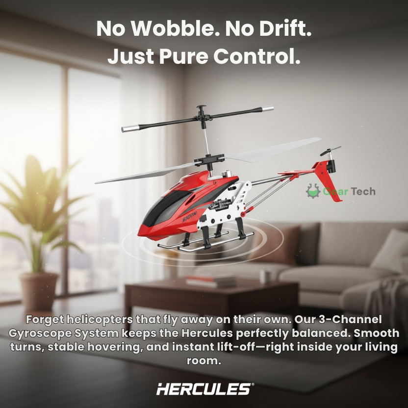 Remote Control Helicopter with Gyroscope Stabilizer and Metal Frame for Indoor Flight - Image 3