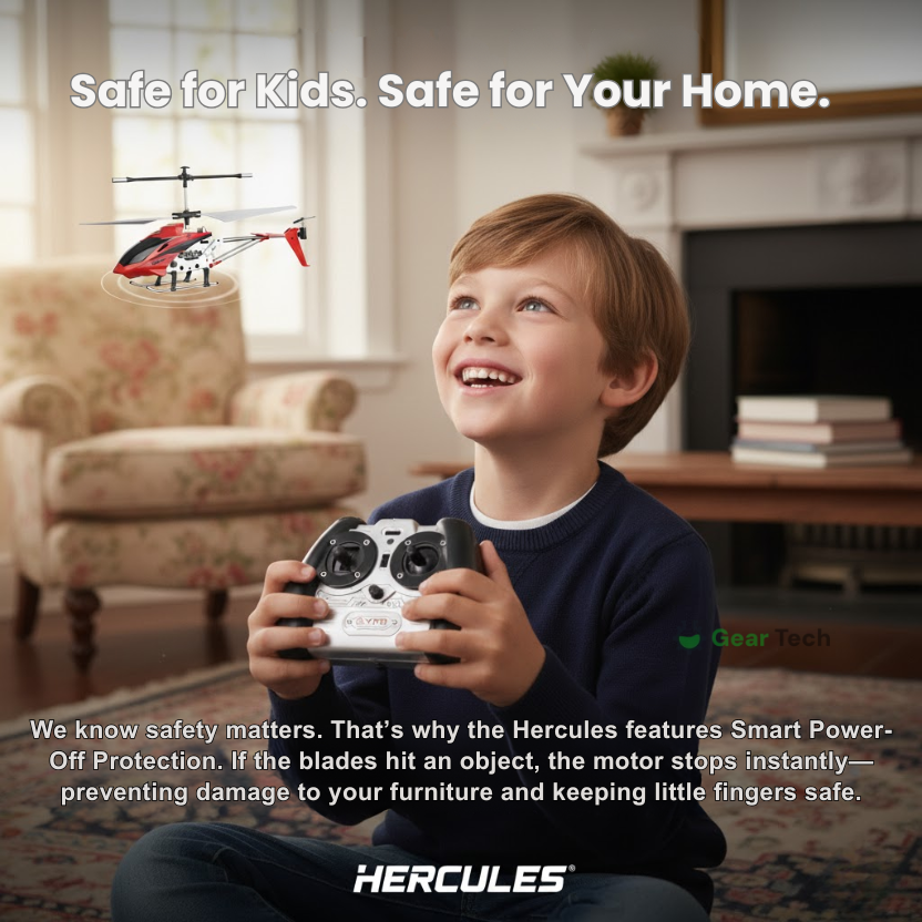 Remote Control Helicopter with Gyroscope Stabilizer and Metal Frame for Indoor Flight - Image 4
