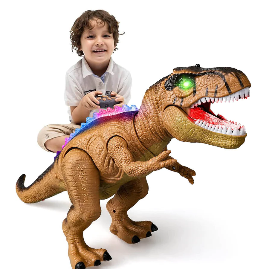 Remote Control Walking Dinosaur Toy with LED Lights and Sound Effects - Image 1