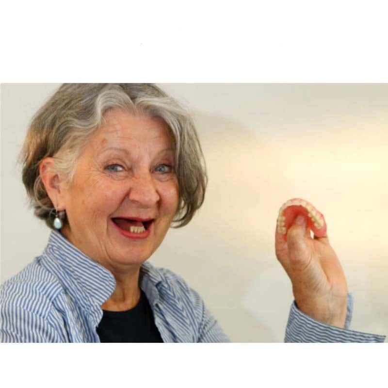 Removable Denture Set with Flexible Cushion Grip and Storage Case - Image 2