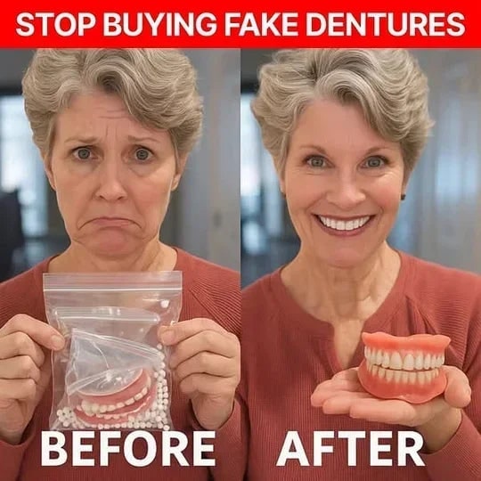 Removable Denture Set with Flexible Cushion Grip and Storage Case - Image 4
