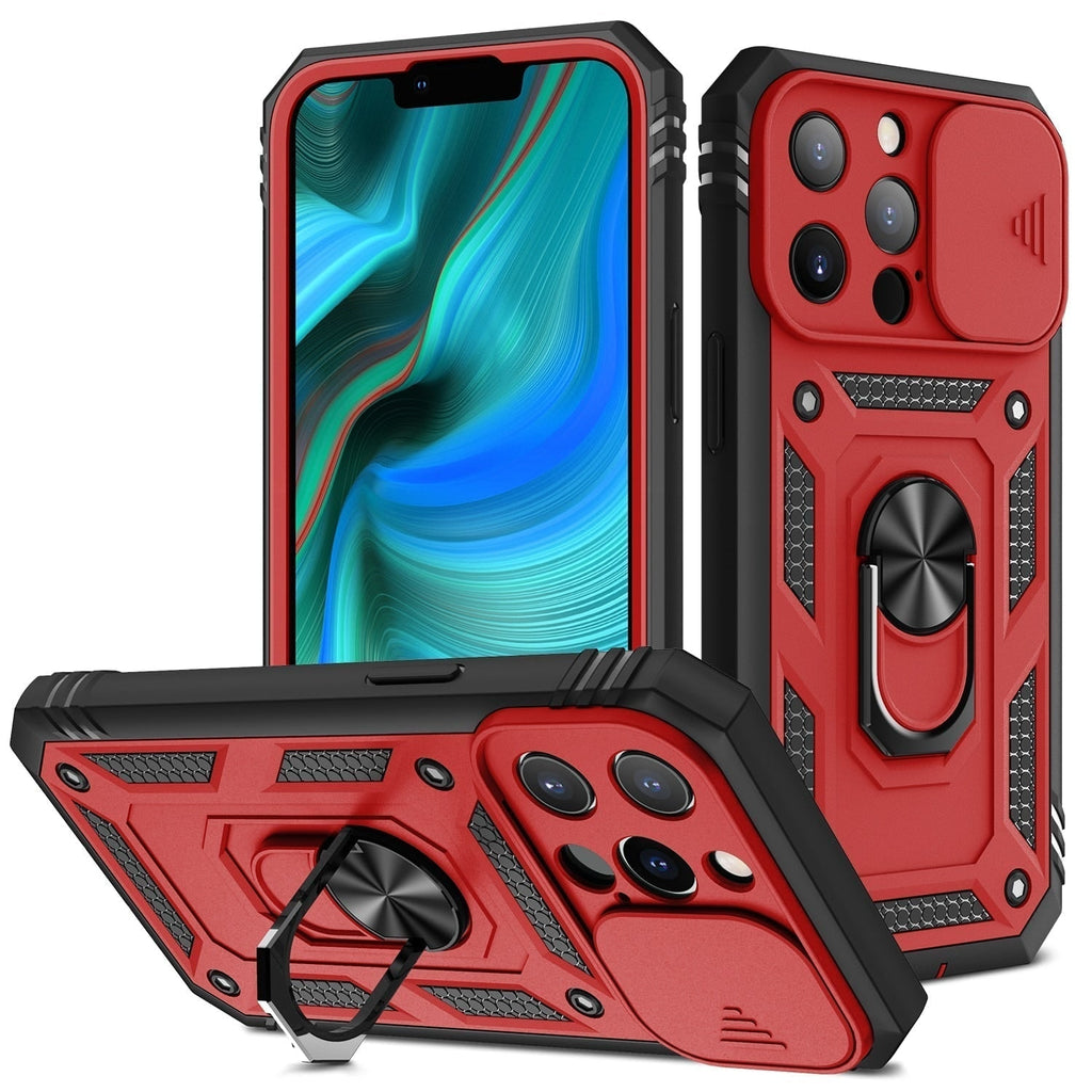 Rugged Shockproof Phone Case with Sliding Camera Cover and Kickstand - Image 4