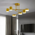 Semi Flush Ceiling Light Fixture with 6 LED Heads and Geometric Design - Image 2