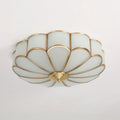 Semi Flush Mount Ceiling Light with Floral Petal Design and Frosted Glass - Image 37