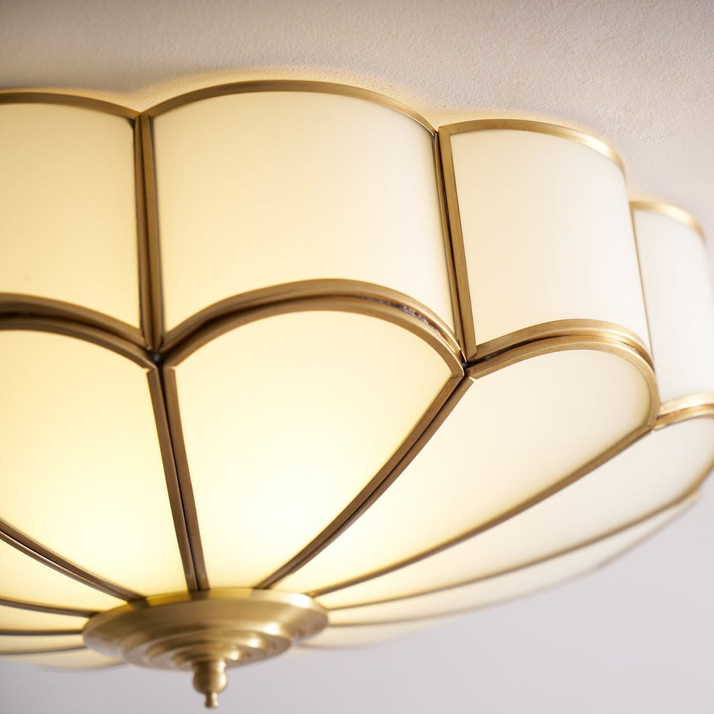 Semi Flush Mount Ceiling Light with Floral Petal Design and Frosted Glass - Image 49