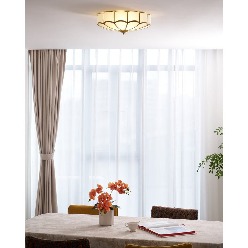 Semi Flush Mount Ceiling Light with Floral Petal Design and Frosted Glass - Image 54