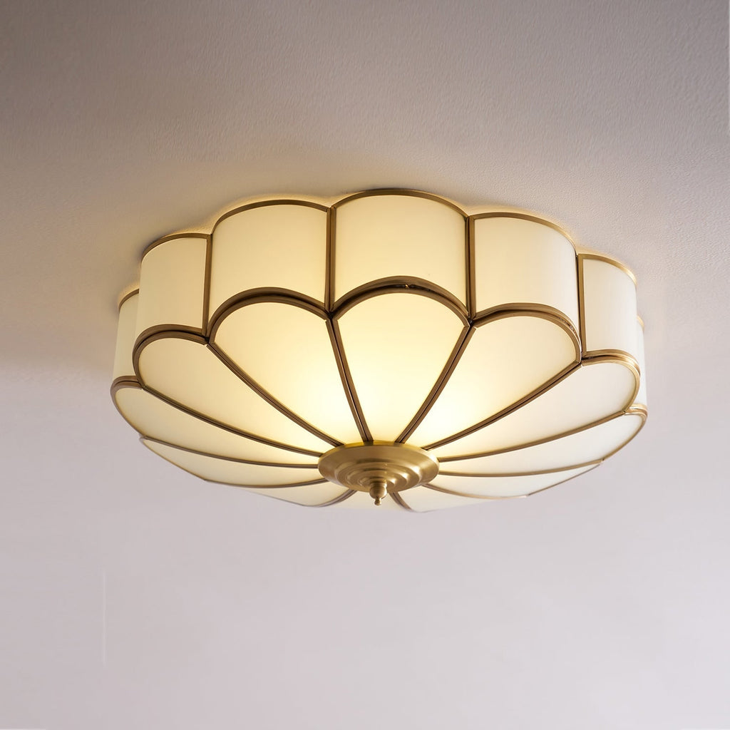Semi Flush Mount Ceiling Light with Floral Petal Design and Frosted Glass - Image 59