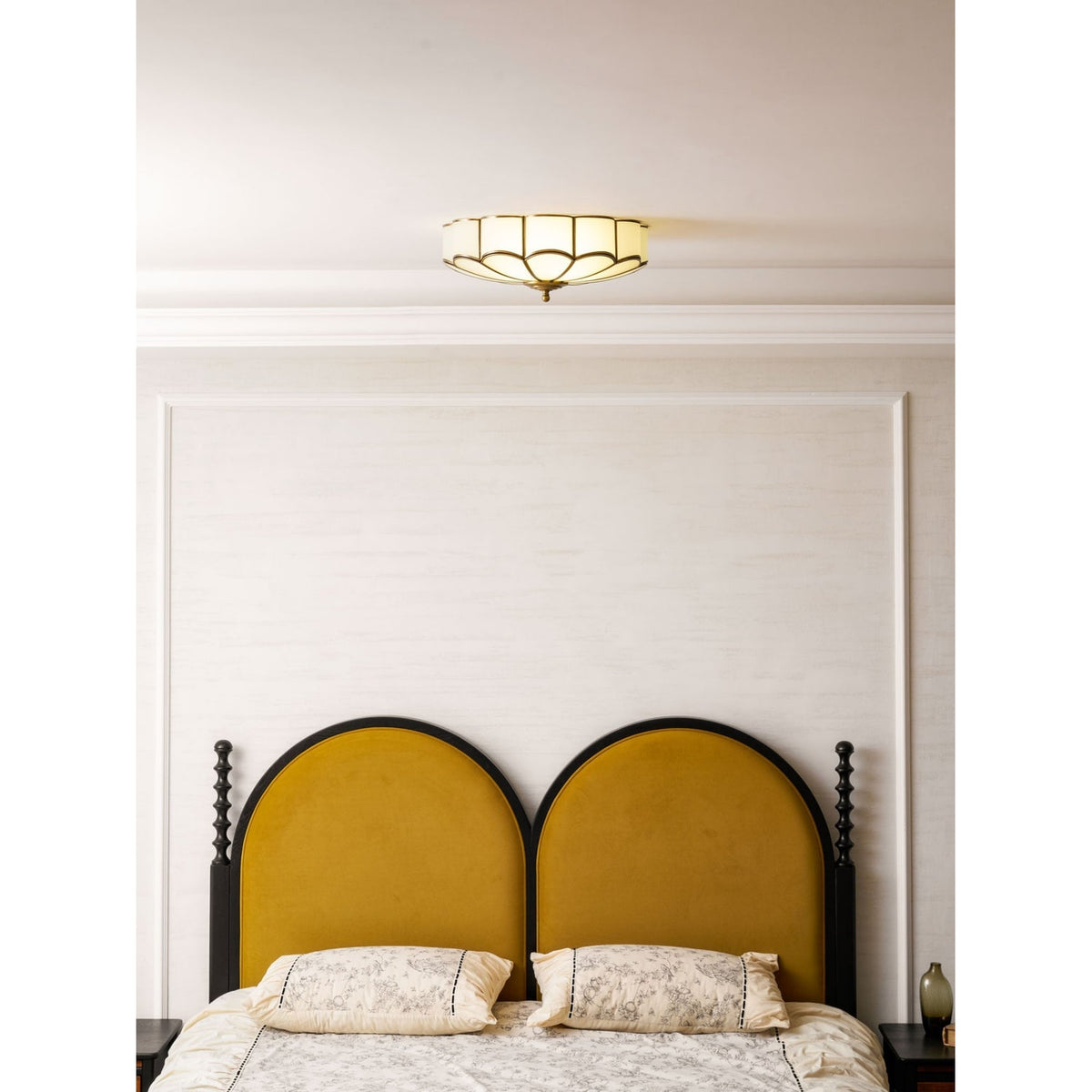 Semi Flush Mount Ceiling Light with Floral Petal Design and Frosted Glass - Image 63