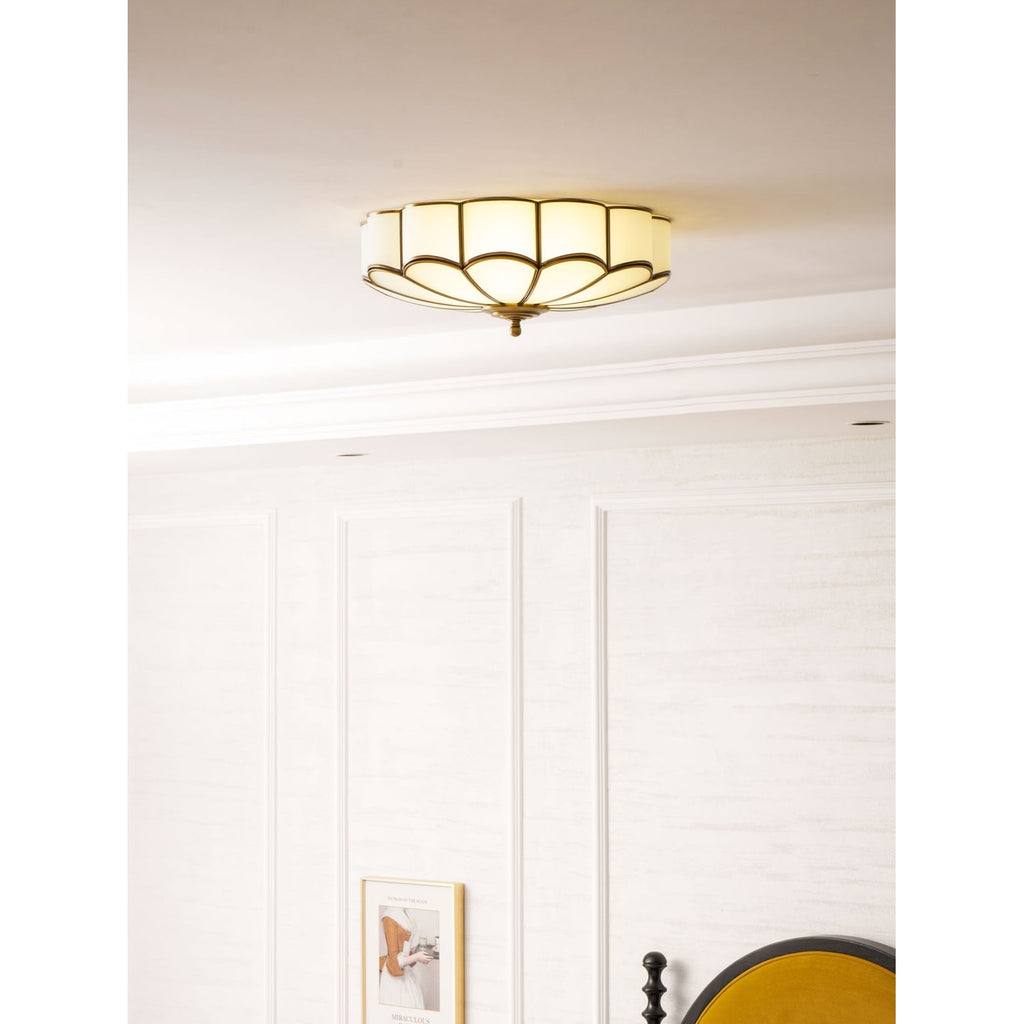 Semi Flush Mount Ceiling Light with Floral Petal Design and Frosted Glass - Image 64