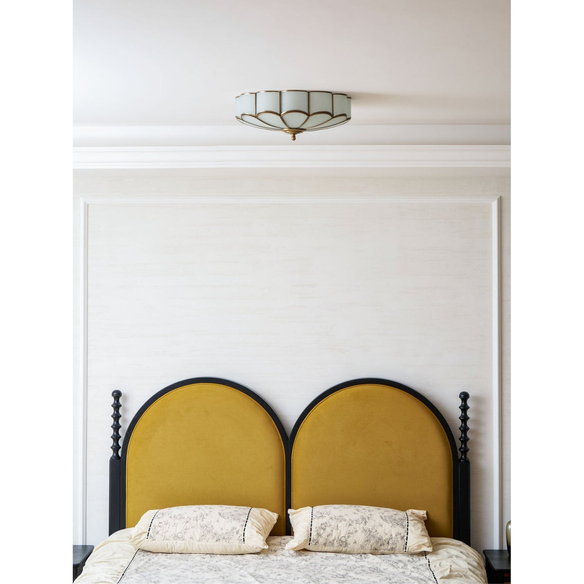 Semi Flush Mount Ceiling Light with Floral Petal Design and Frosted Glass - Image 66