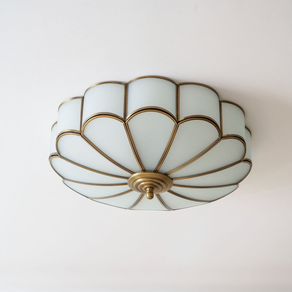 Semi Flush Mount Ceiling Light with Floral Petal Design and Frosted Glass - Image 67