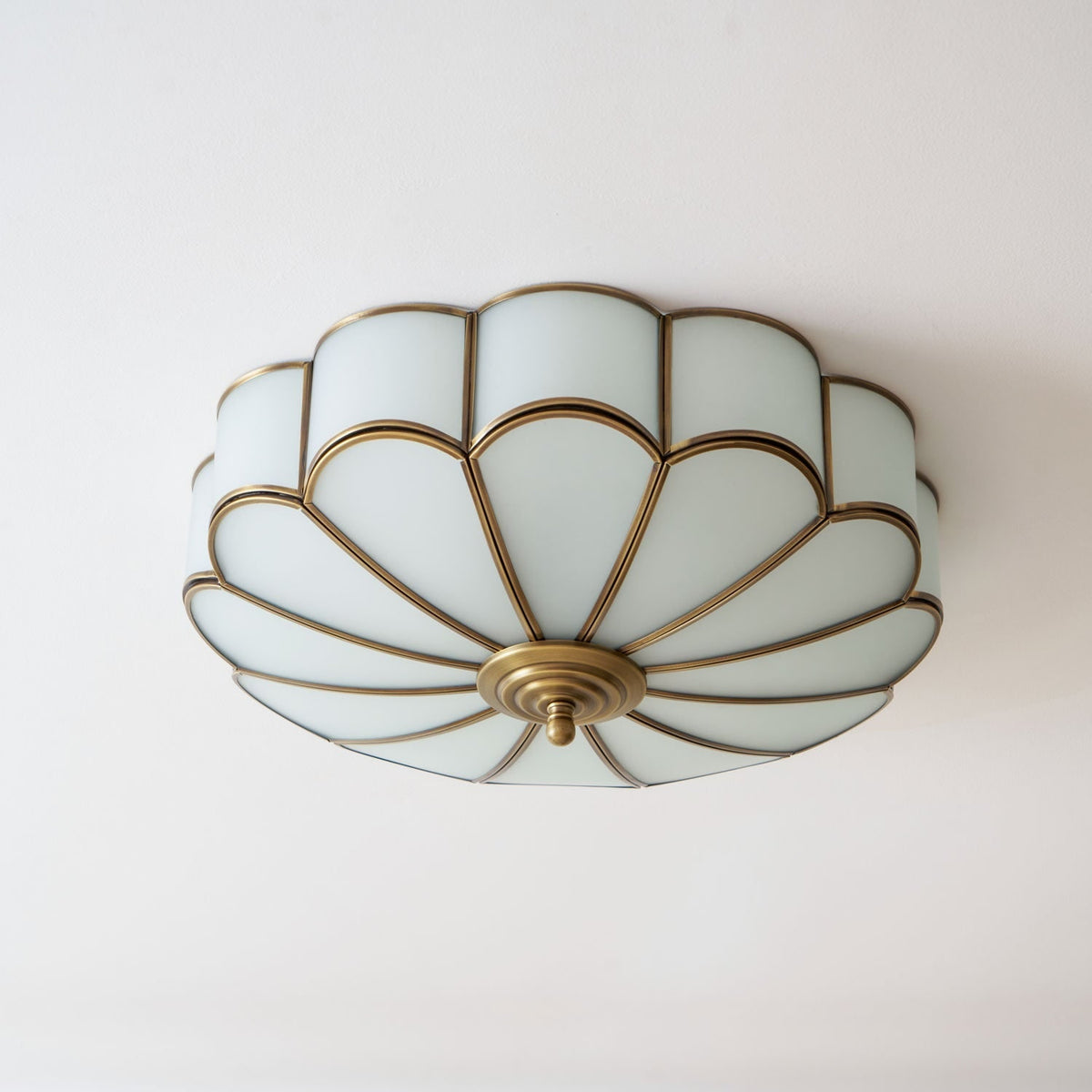 Semi Flush Mount Ceiling Light with Floral Petal Design and Frosted Glass - Image 67