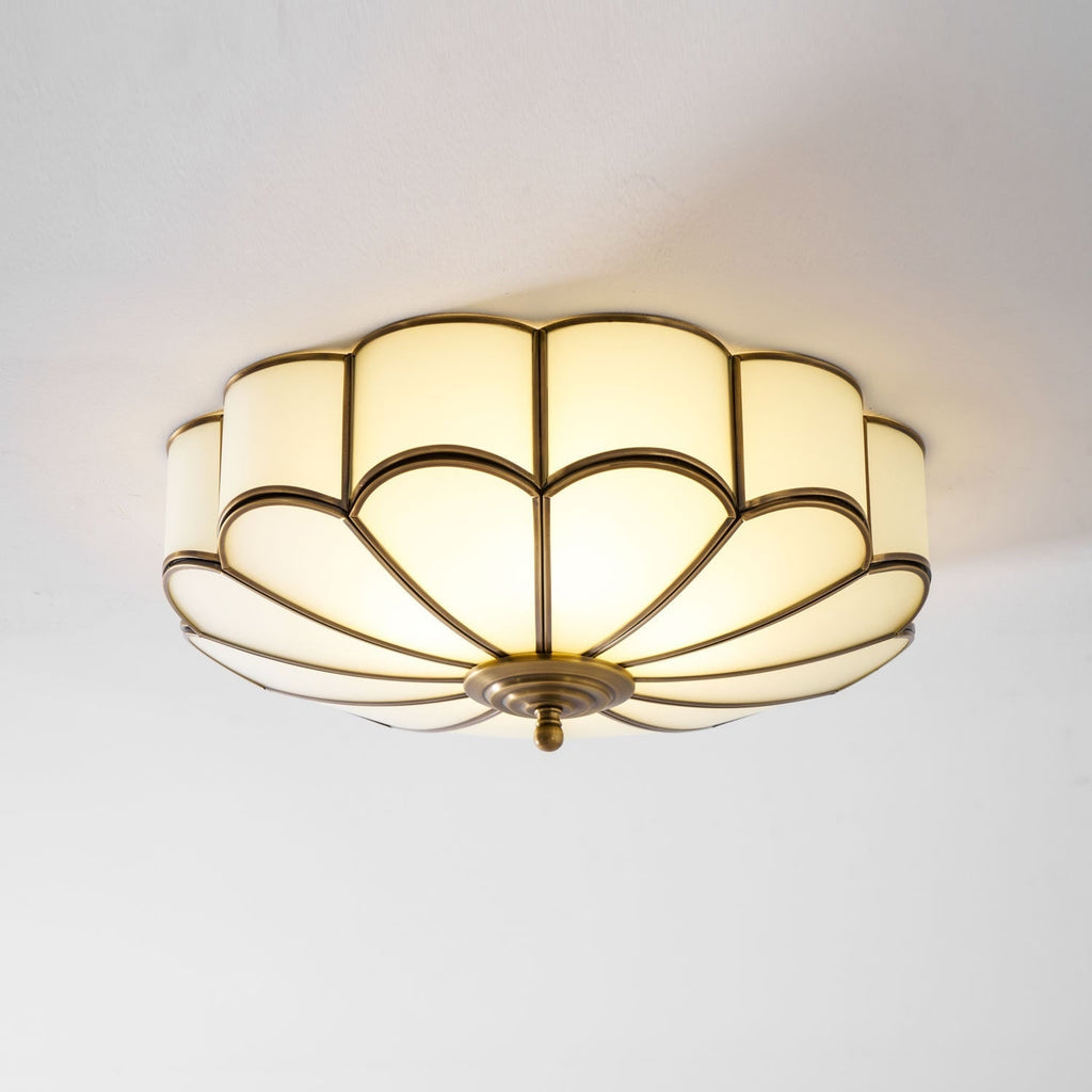 Semi Flush Mount Ceiling Light with Floral Petal Design and Frosted Glass - Image 68