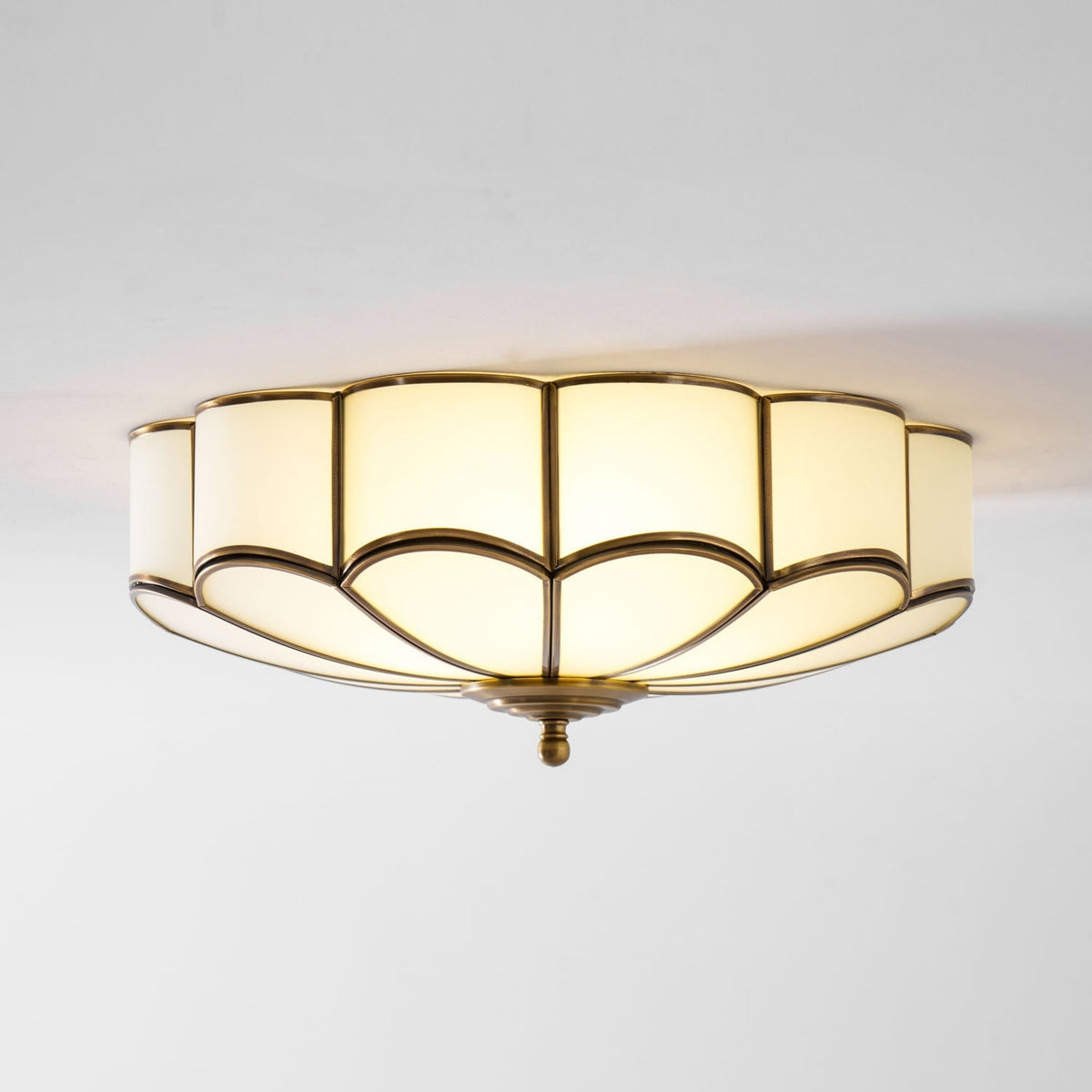Semi Flush Mount Ceiling Light with Floral Petal Design and Frosted Glass - Image 69