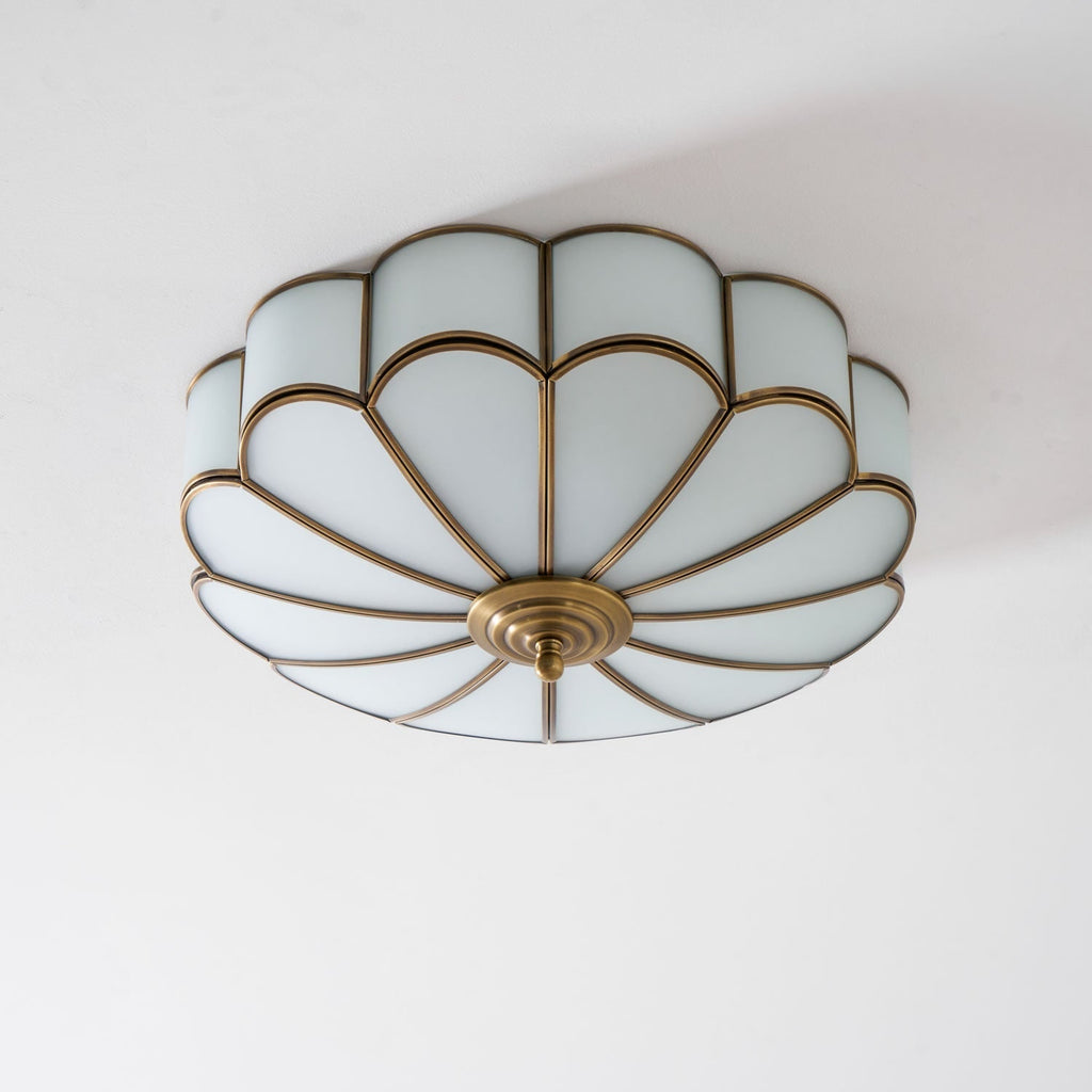 Semi Flush Mount Ceiling Light with Floral Petal Design and Frosted Glass - Image 70
