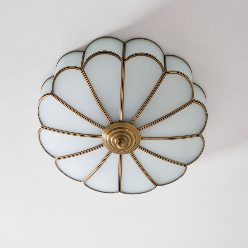 Semi Flush Mount Ceiling Light with Floral Petal Design and Frosted Glass - Image 71
