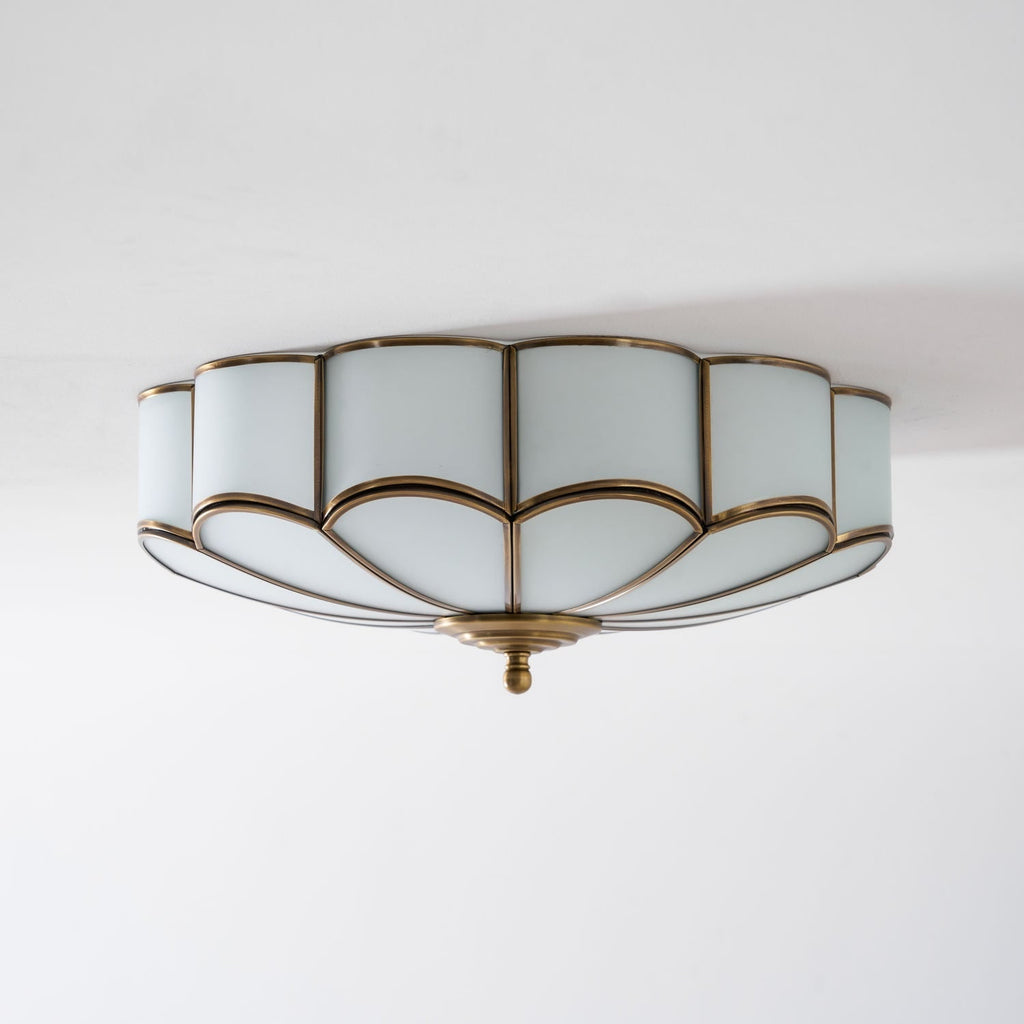 Semi Flush Mount Ceiling Light with Floral Petal Design and Frosted Glass - Image 72