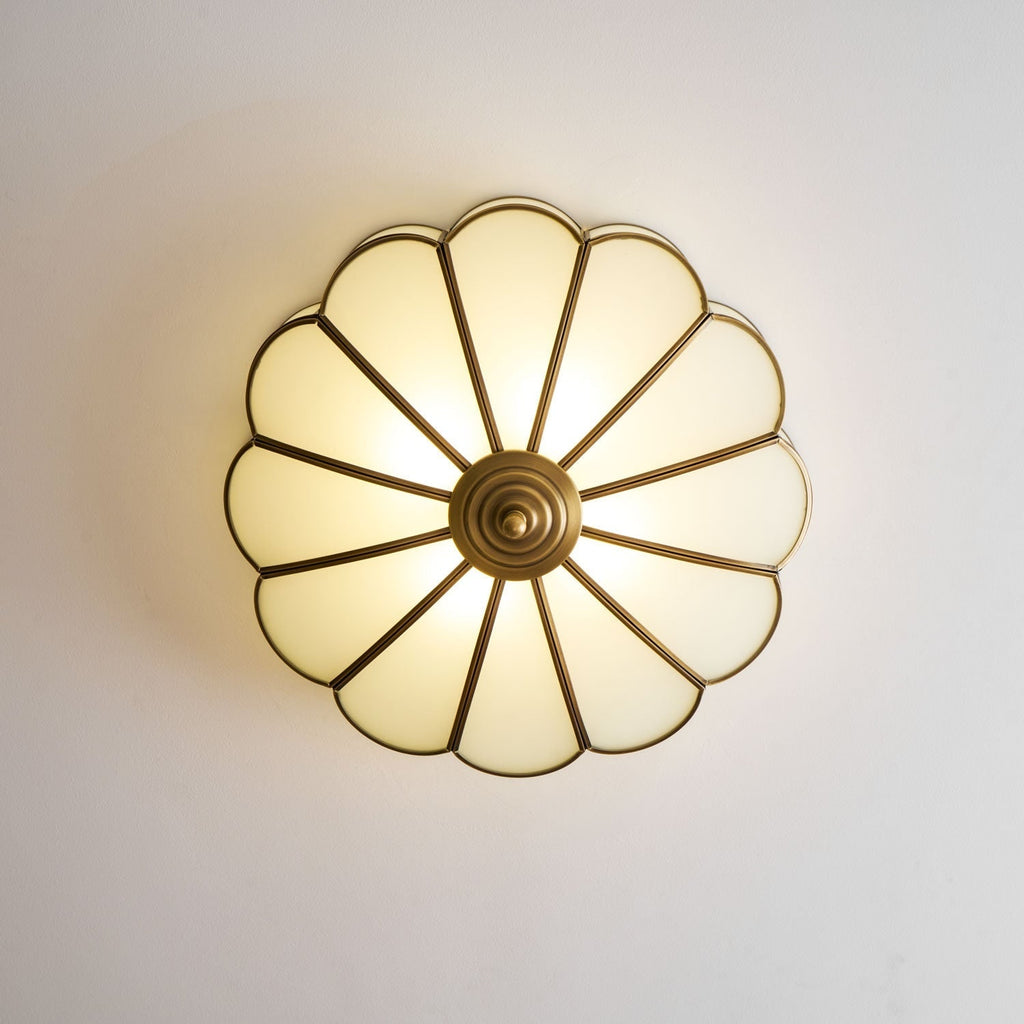 Semi Flush Mount Ceiling Light with Floral Petal Design and Frosted Glass - Image 74